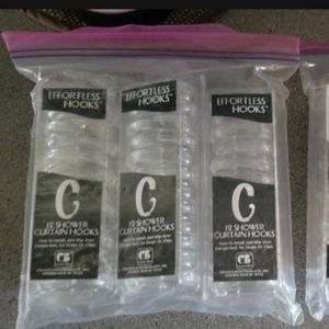 Plastic shower curtain hooks